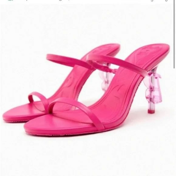 NWT ZARA X BARBIE™ LEATHER SANDALS - Picture 2 of 10